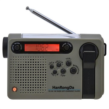 HanRongDa HRD-900 Campingradio mit Taschenlampe und SOS-Alarm - Grün