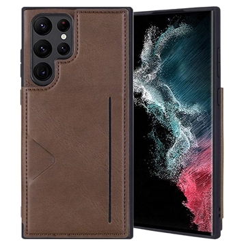 Hanman Mika Samsung Galaxy S23 Ultra 5G Hülle mit Geldbörse - Braun