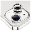 Hat Prince Glitter iPhone 14/14 Max Kameraobjektiv Panzerglas - Silber