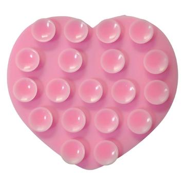 Herzförmiger selbstklebender Silikon-Saugnapf-Telefonhalter - Rosa