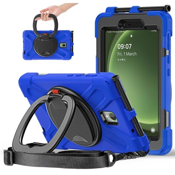 Samsung Galaxy Tab Active5 Heavy Duty 360 Hülle mit Handschlaufe - Blau / Schwarz
