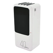 Hepu XL HP210 40000mAh Powerbank mit USB-C/Lightning/USB-A/MicroUSB Kabeln - Weiß