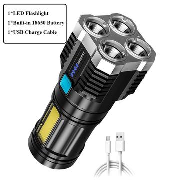 High Power Camping LED-Taschenlampe / Ultrahelle Taschenlampe - Schwarz