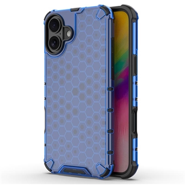 iPhone 16 Honeycomb Armored Hybrid Hülle - Blau
