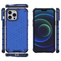 Honeycomb Armored iPhone 14 Pro Hybrid Hülle - Blau