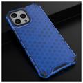 Honeycomb Armored iPhone 14 Pro Hybrid Hülle - Blau