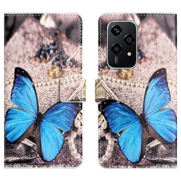 Honor 200 Lite Style Serie Wallet Hülle - Blau Schmetterling