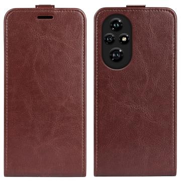 Honor 200 Pro Vertikale Flip Hülle - Braun