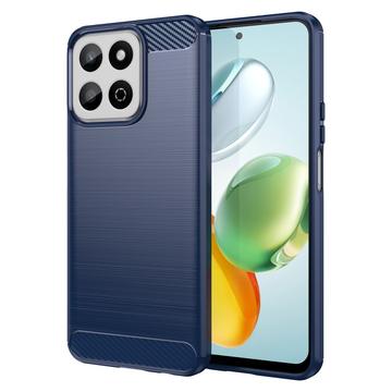 Honor 200 Smart/X7c Gebürstete TPU Hülle - Karbonfaser - Blau