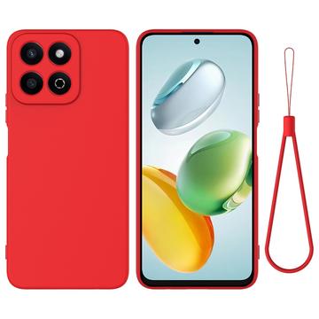 Honor 200 Smart/X7c Liquid Silikonhülle mit Handschlaufe - Rot