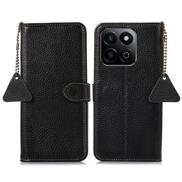 Honor 200 Smart/X7c Lederhülle mit Geldbörse mit RFID - Schwarz