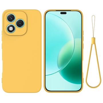 Honor 400 Lite Liquid Silikonhülle mit Handschlaufe - Gelb