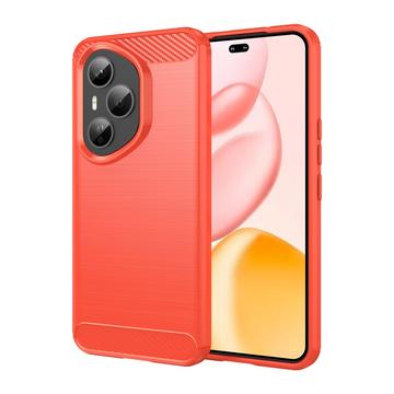 Honor 400 Pro Gebürstete TPU Hülle - Karbonfaser - rot
