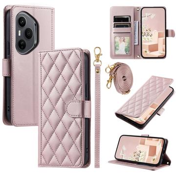 Honor 400 Pro Luxus Gesteppte Wallet Hülle - Roségold