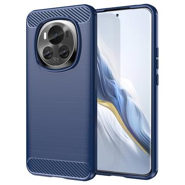 Honor Magic6 Gebürstete TPU Hülle - Karbonfaser - Blau