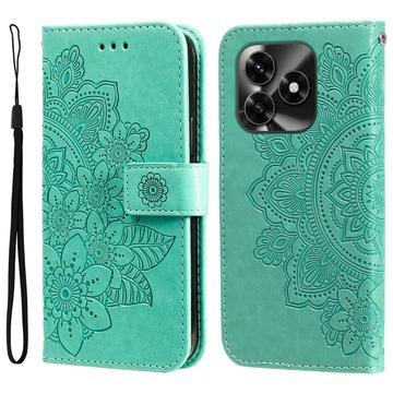 Honor X5c Plus Mandala Serie Wallet Hülle - Grün