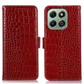 Honor X6b Crocodile Serie Lederhülle mit Geldbörse mit RFID