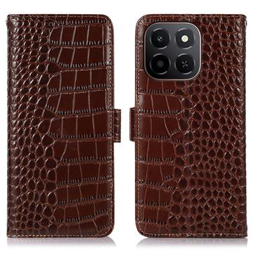 Honor X6c Crocodile Serie Lederhülle mit Geldbörse mit RFID
