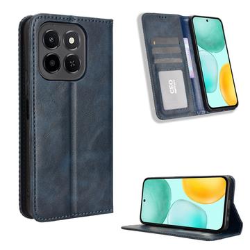 Honor X6c Retro Wallet Schutzhülle mit Magnetverschluss - Blau