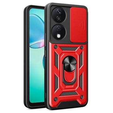 Honor X7b/90 Smart Drehring-Hybrid Hülle mit Kameraschutz - Rot