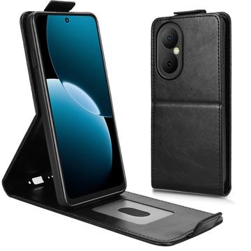 Huawei Enjoy 80 Vertikal Flip Hülle mit Ständer - Schwarz