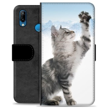 Huawei P20 Lite Premium Schutzhülle mit Geldbörse - Katze
