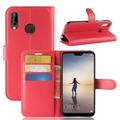 Huawei P20 Lite Wallet Schutzhülle mit Magnetverschluss - Rot