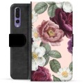 Huawei P20 Pro Premium Schutzhülle mit Geldbörse - Romantische Blumen