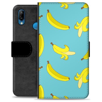 Huawei P20 Lite Premium Schutzhülle mit Geldbörse - Bananen