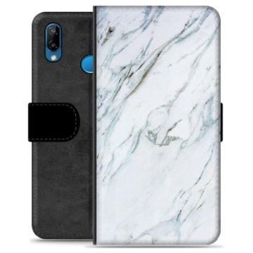 Huawei P20 Lite Premium Schutzhülle mit Geldbörse - Marmor