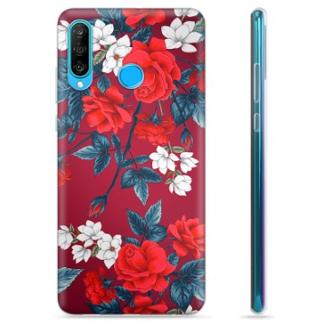 Huawei P30 Lite TPU Hülle - Vintage Blumen