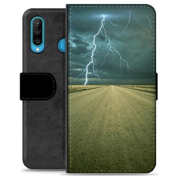 Huawei P30 Lite Premium Schutzhülle mit Geldbörse - Sturm