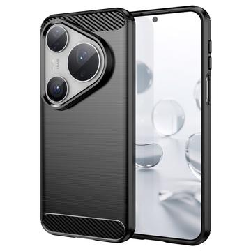 Huawei Pura 80 Pro/80 Pro+/80 Ultra Gebürstete TPU Hülle - Karbonfaser - Schwarz