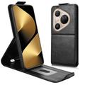 Huawei Pura 80 Ultra Vertikal Flip Hülle mit Ständer - Schwarz
