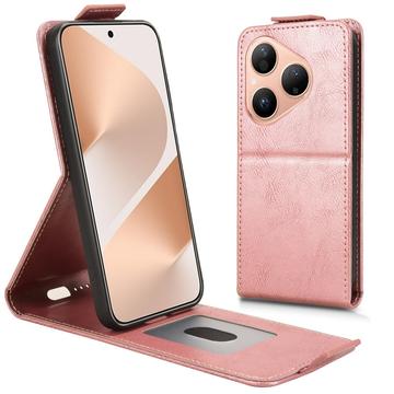 Huawei Pura 80 Vertikal Flip Hülle mit Ständer - Roségold