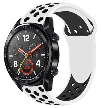 Huawei Watch GT Silikon Sportarmband - Weiß / Schwarz
