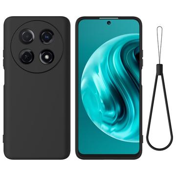 Huawei nova 13i Liquid Silikonhülle mit Handschlaufe - Schwarz