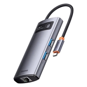 Hub 4in1 Baseus Metal Gleam Serie WKWG070113, USB-C auf 3x USB 3.0 + Ethernet RJ45