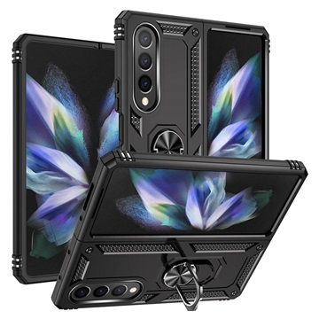 Samsung Galaxy Z Fold4 5G Hybrid Case mit Metall Stand - Schwarz