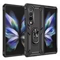 Samsung Galaxy Z Fold4 5G Hybrid Case mit Metall Stand - Schwarz