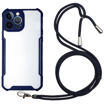 iPhone 13 Pro Hybrid Case mit Schlüsselband - Dunkel Blau