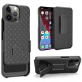 iPhone 13 Pro Max Hybrid Hülle mit Gürtelclip - Schwarz