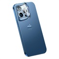 iPhone 14 Pro Hybrid Hülle mit Verstecktem Ständer - Blau