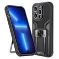 iPhone 14 Pro Max Hybrid Case mit Metall Ständer - Schwarz