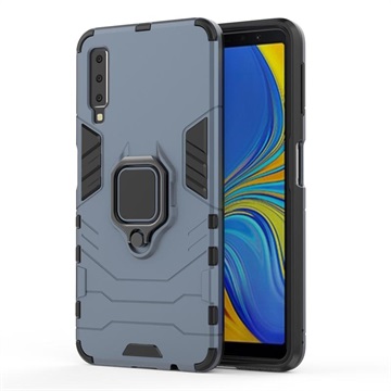 Samsung Galaxy A7 (2018) Hybrid Case mit Ringhalterung - Grau