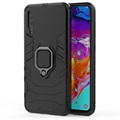 Samsung Galaxy A70 Hybrid Case mit Ringhalterung - Schwarz