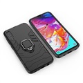 Samsung Galaxy A70 Hybrid Case mit Ringhalterung - Schwarz