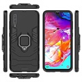 Samsung Galaxy A70 Hybrid Case mit Ringhalterung - Schwarz