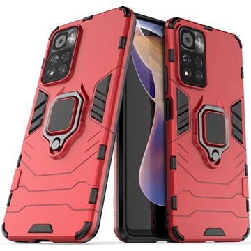 Xiaomi Redmi Note 11 Pro/Note 11 Pro+ Hybrid Case mit Ringhalterung - Rot