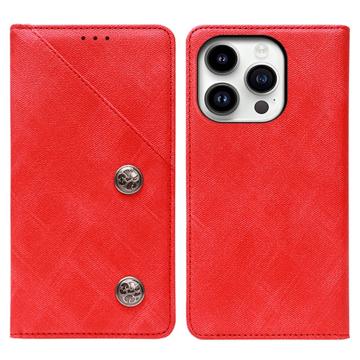 Idewei iPhone 14 Pro Retro Schutzhülle mit Geldbörse - Rot